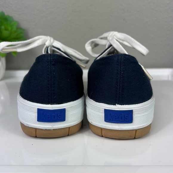 Ked’s Stretch Platform Sneaker 5.5 Classic Navy Lace Up Square Box Toe - Picture 4 of 10